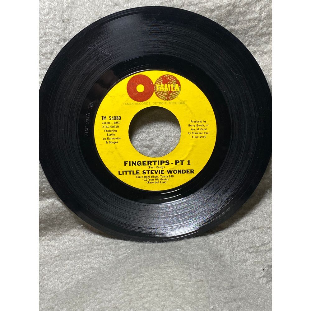 Vintage Little Stevie Wonder 'Fingertips' 45‎ RPM Vinyl Record Soul Music
